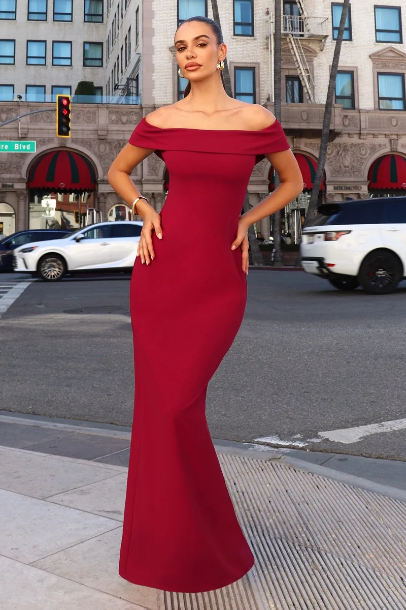 ASTEE T2011 Dress — BURGUNDY