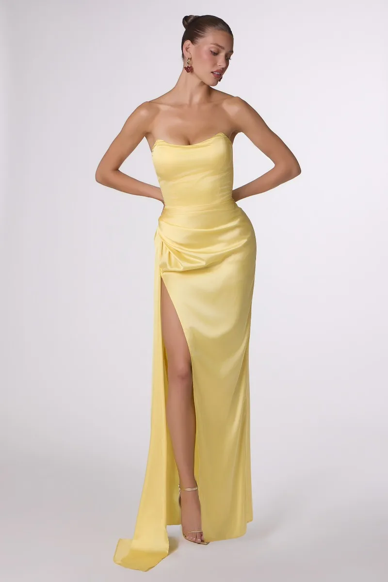 AMORIS T215 Dress — LT YELLOW FRONT