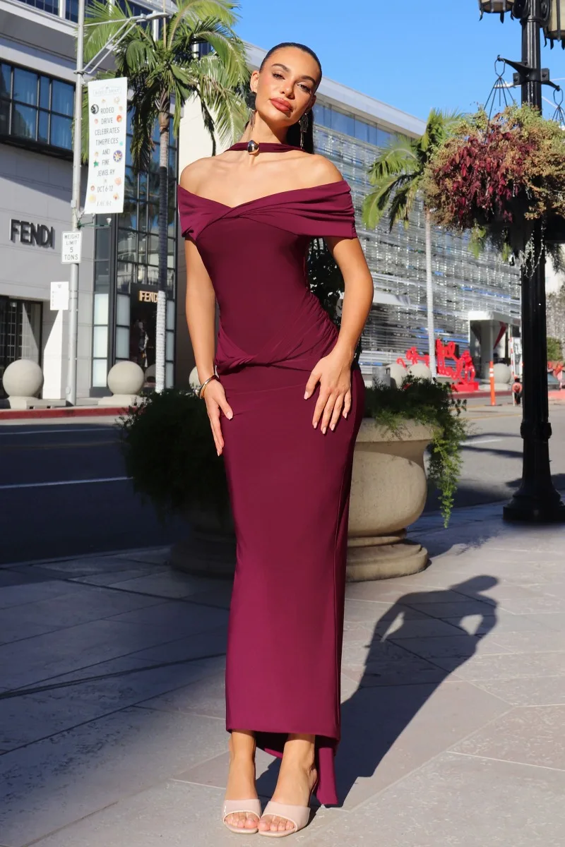 ASTEE T503 Dress — WINE
