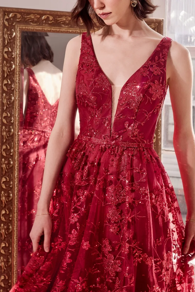 AMORIS T606 Dress — BURGUNDY