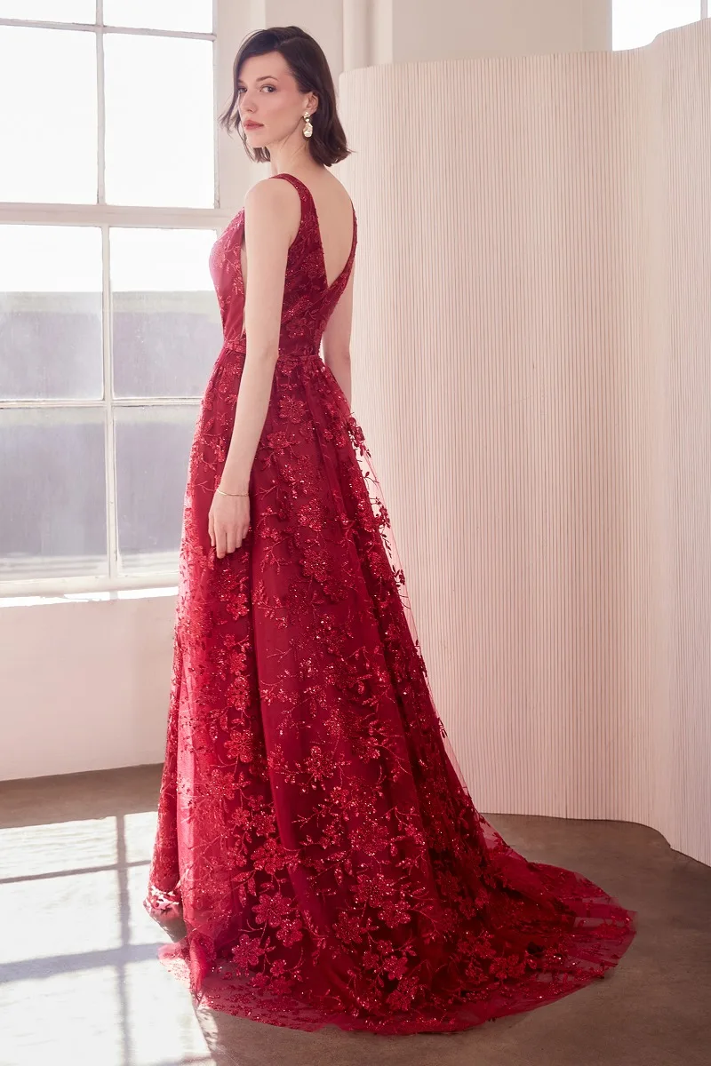 AMORIS T606 Dress — BURGUNDY