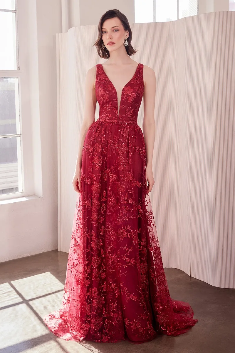 AMORIS T606 Dress — BURGUNDY