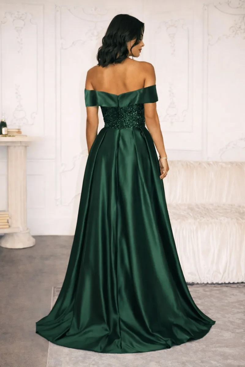 AMORIS T614 Dress — EMERALD