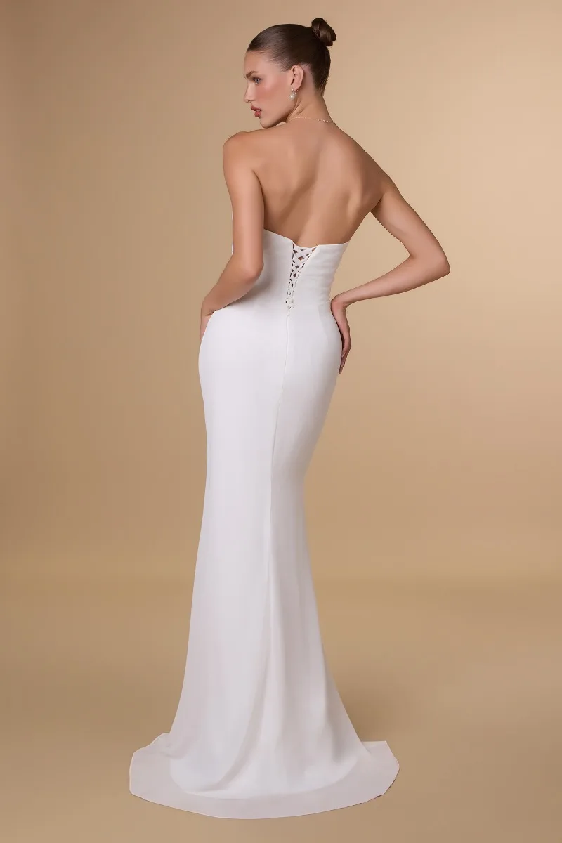 AMORIS T702W Dress — OFF WHITE