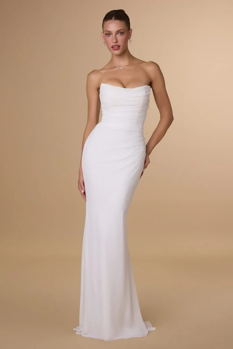 AMORIS T702W Dress — OFF WHITE