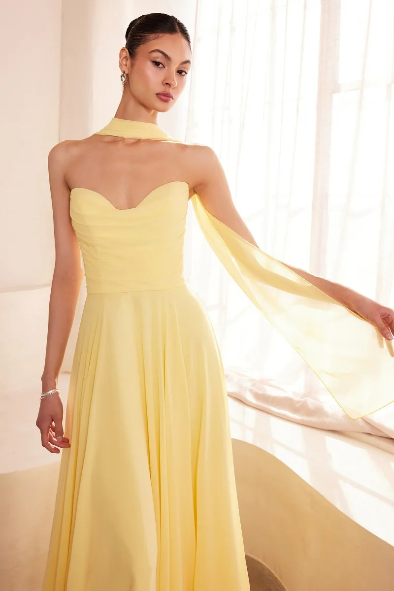 AMORIS T703 Dress — LT YELLOW