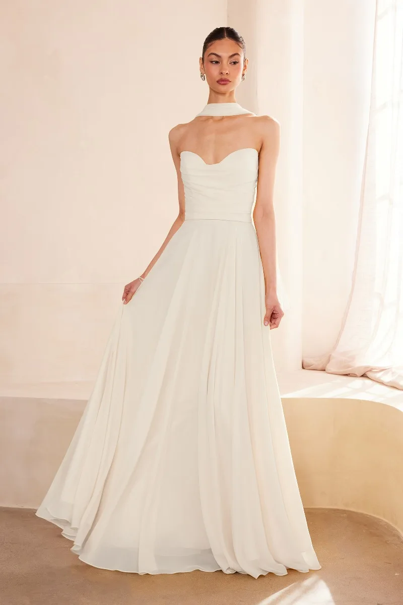AMORIS T703W Dress — OFF WHITE