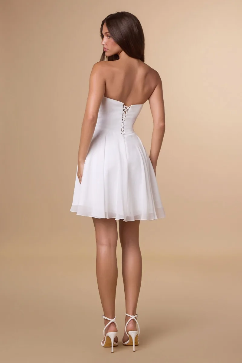 AMORIS T709W Dress — OFF WHITE