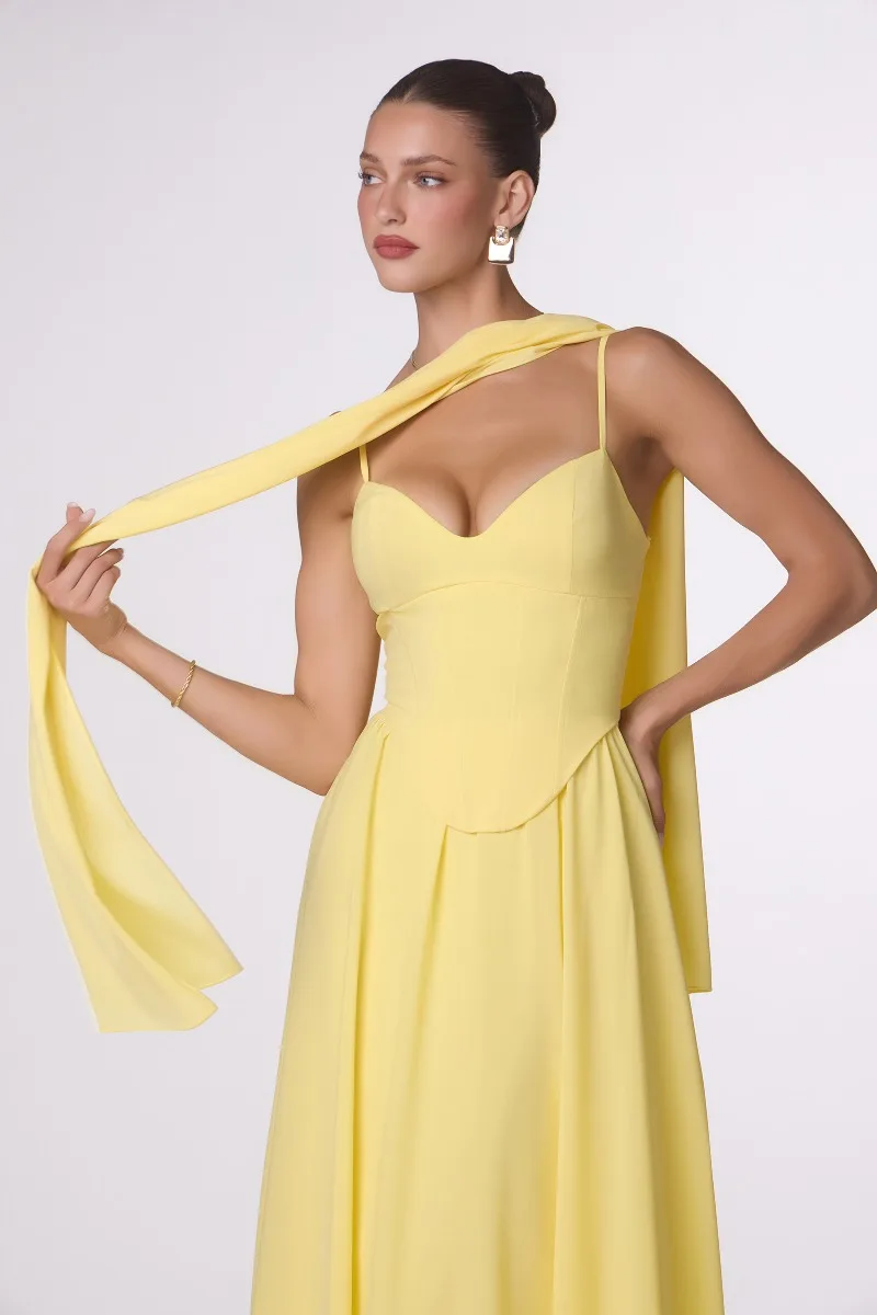 AMORIS T711 Dress — LT YELLOW