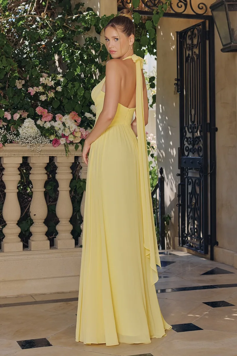 AMORIS T715 Dress — LT YELLOW BACK