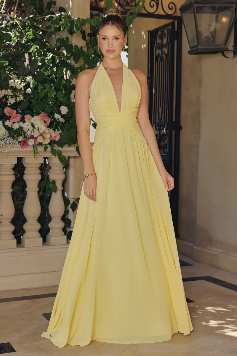 AMORIS T715 Dress — LT YELLOW FRONT