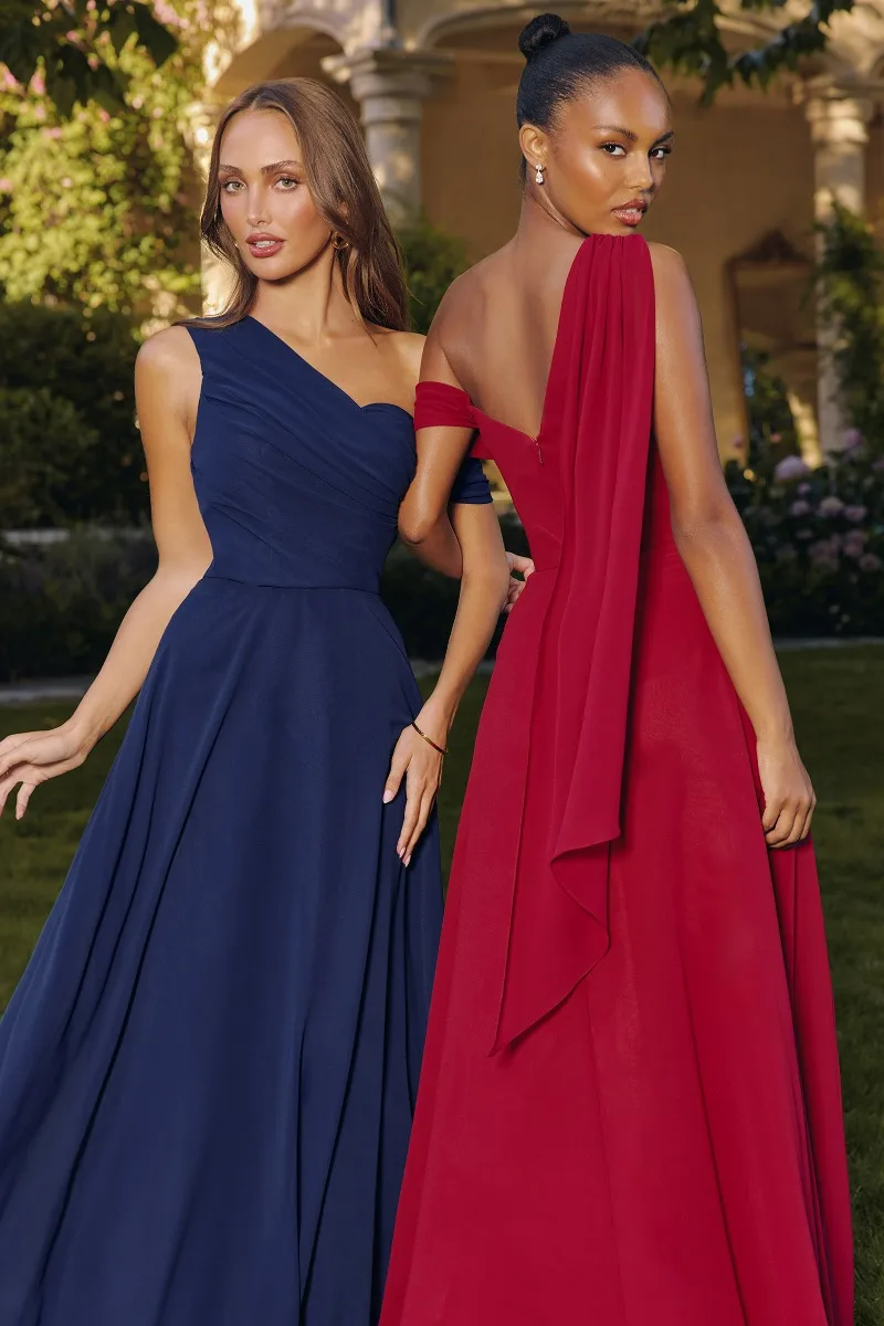 AMORIS T716 Dress — NAVY BURGUNDY