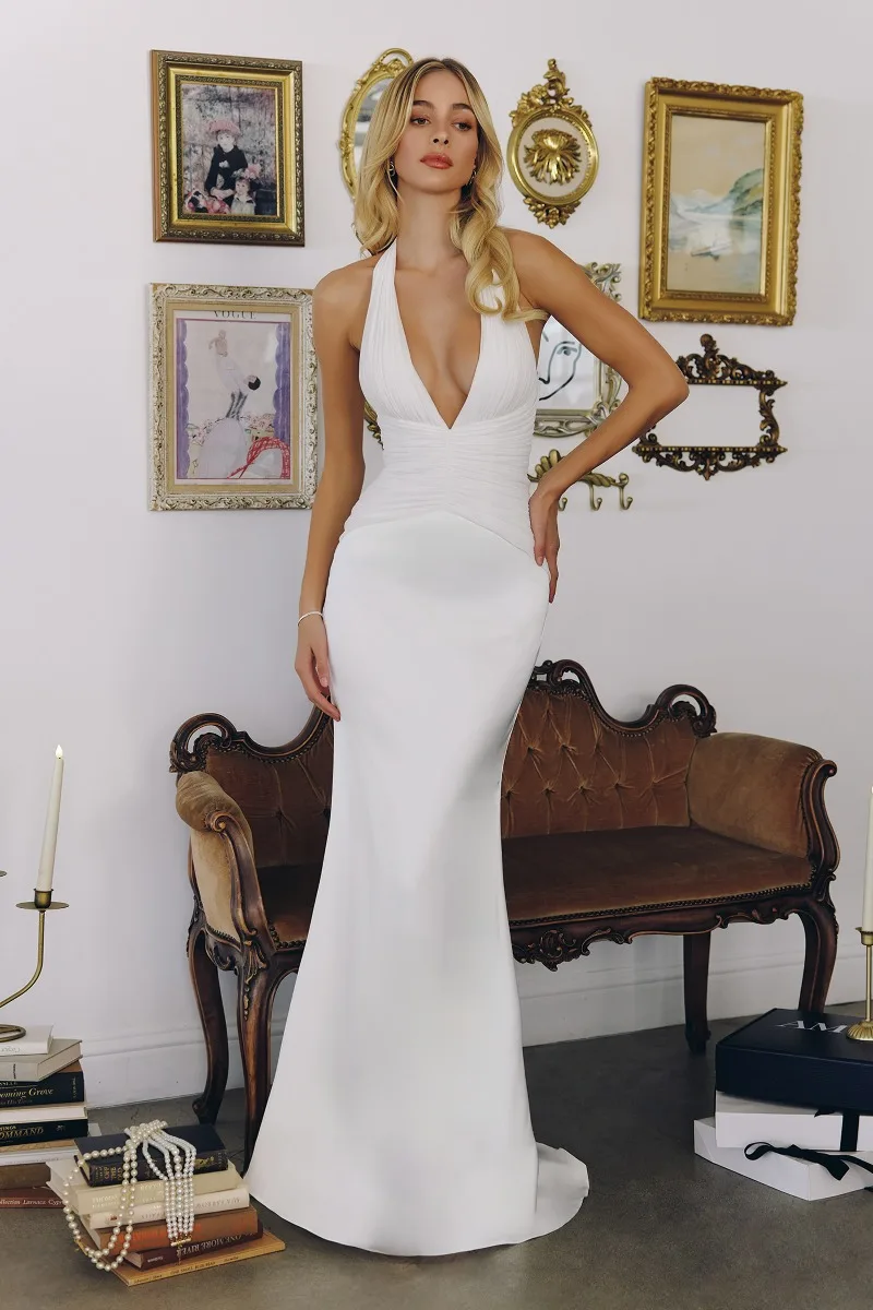 AMORIS T720W Dress — OFF WHITE