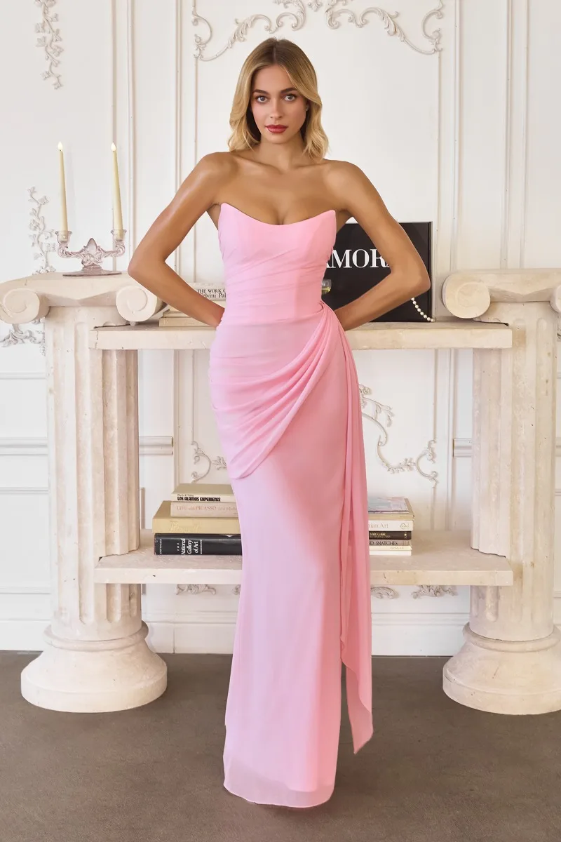 AMORIS T726 Dress — LT PINK