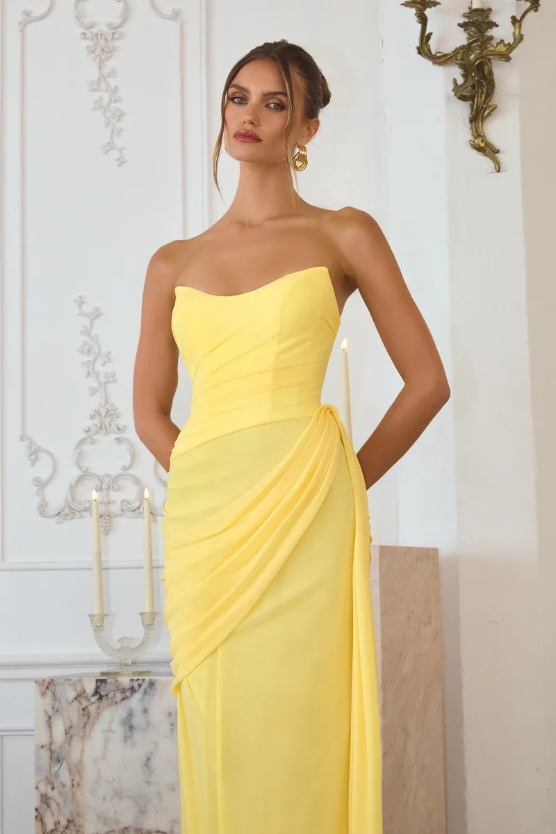 AMORIS T726 Dress — LT YELLOW
