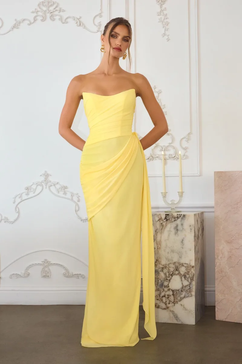 AMORIS T726 Dress — LT YELLOW