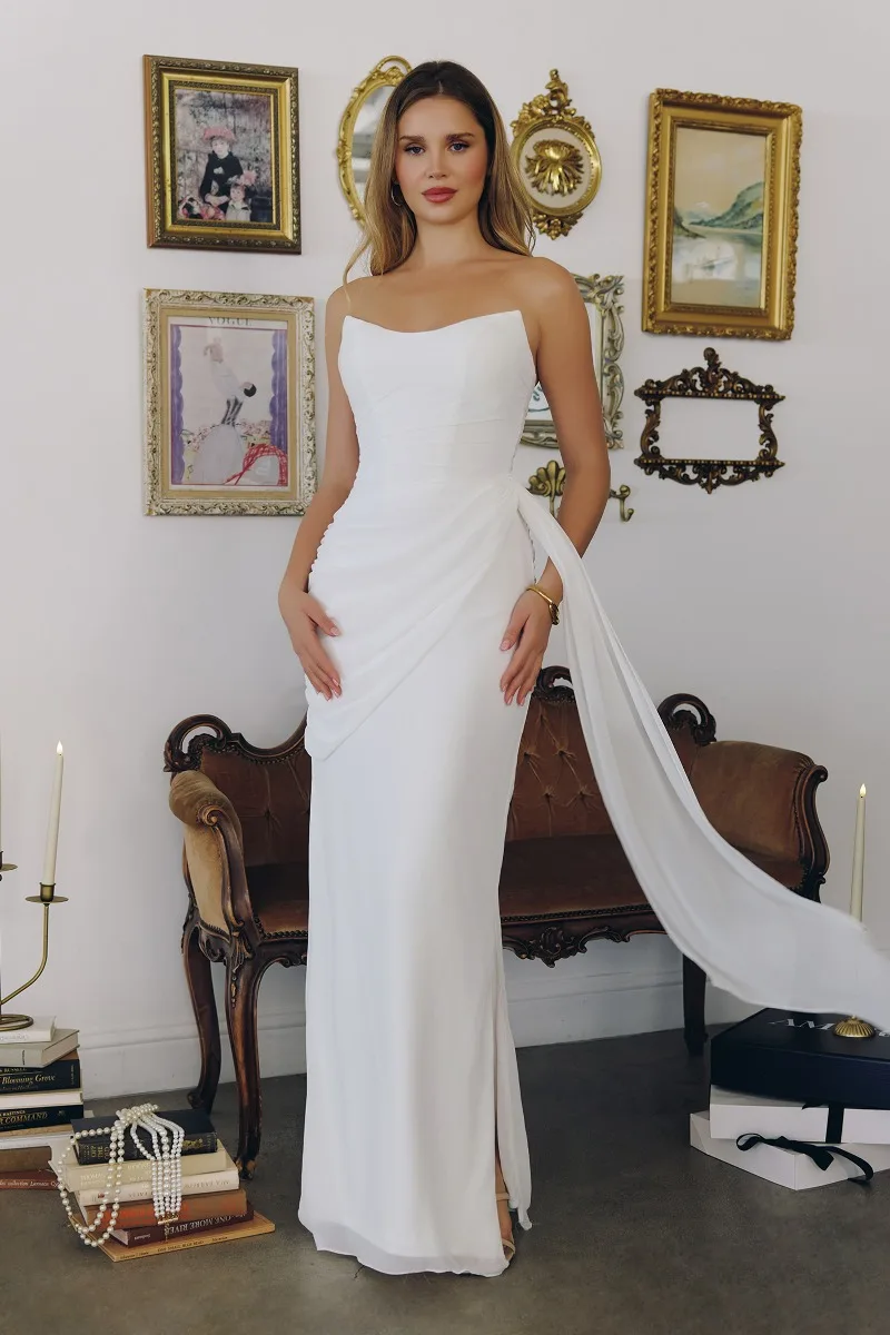 AMORIS T726W Dress — OFF WHITE