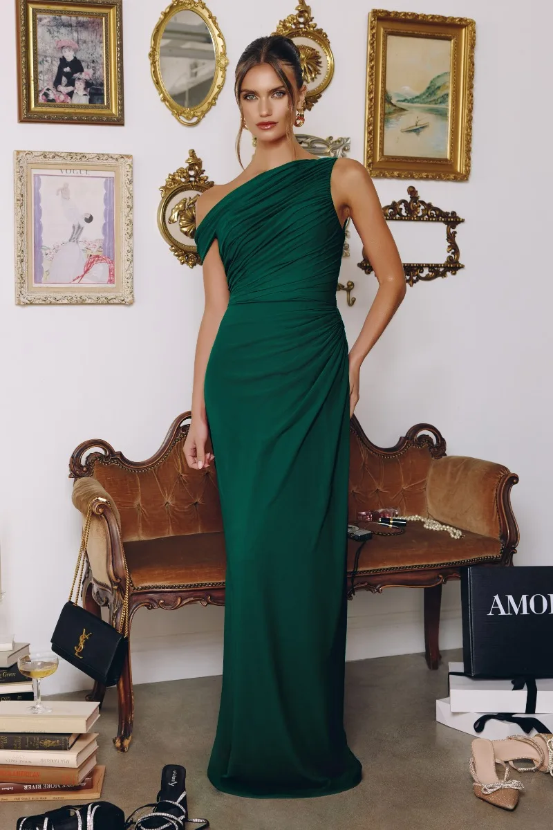 AMORIS T730 Dress — EMERALD FRONT