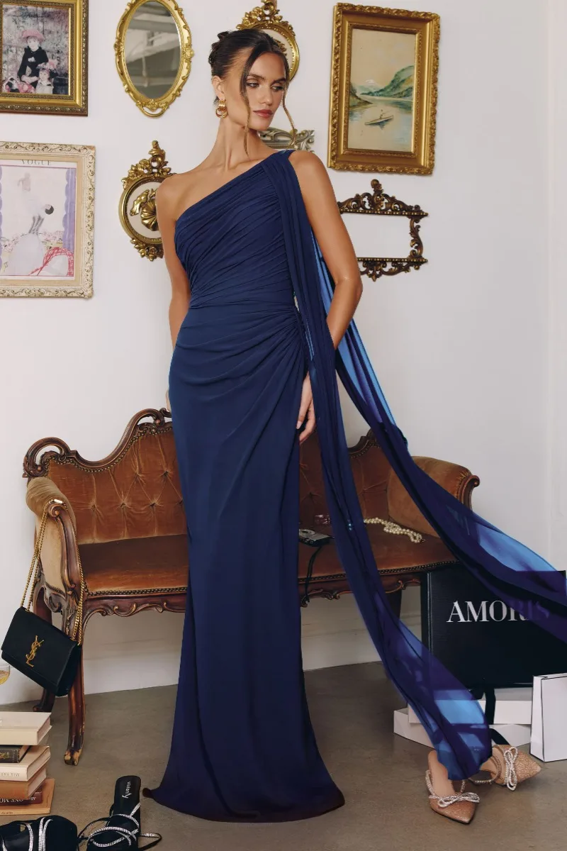 AMORIS T730 Dress — RED BLACK EMERALD NAVY 2