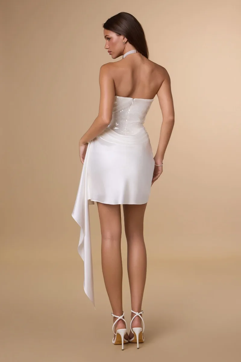 AMORIS T734W Dress — OFF WHITE