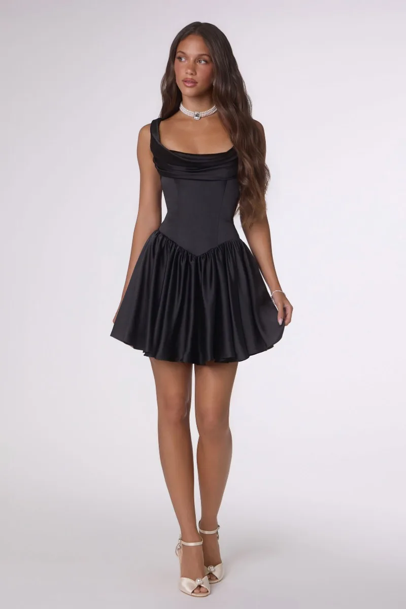 AMORIS T735 Dress — BLACK