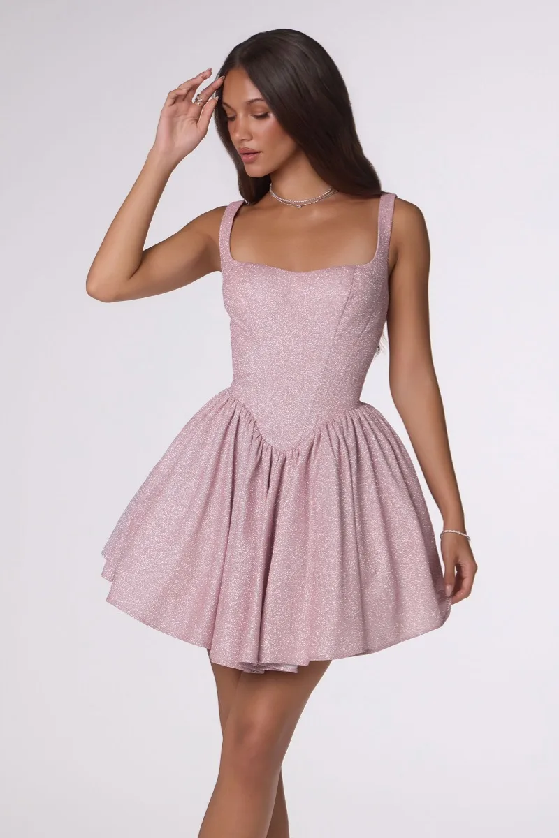 AMORIS T738 Dress — LT PINK