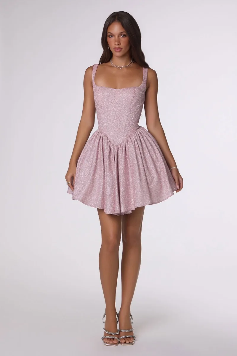 AMORIS T738 Dress — LT PINK