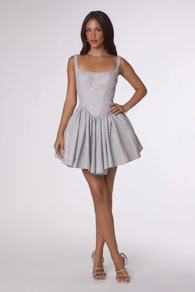 AMORIS T738 Dress — SILVER