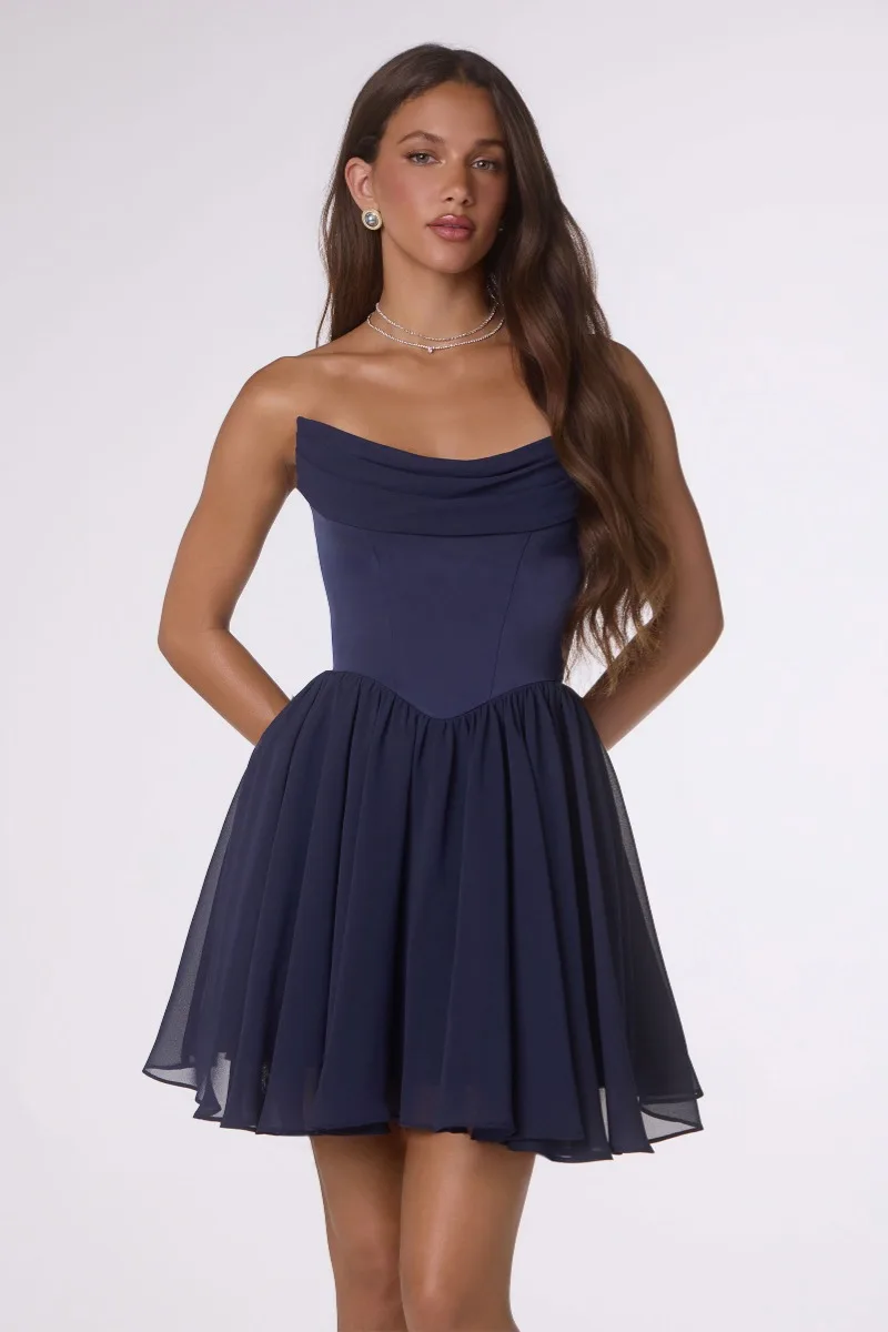 AMORIS T740 Dress — NAVY