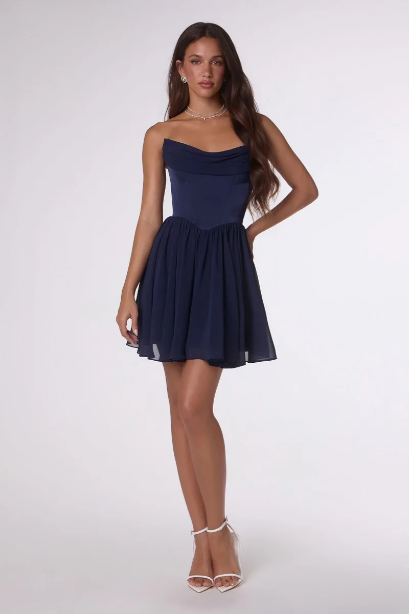 AMORIS T740 Dress — NAVY