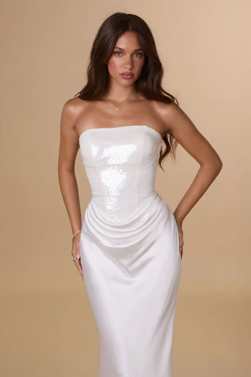 AMORIS T744W Dress — OFF WHITE