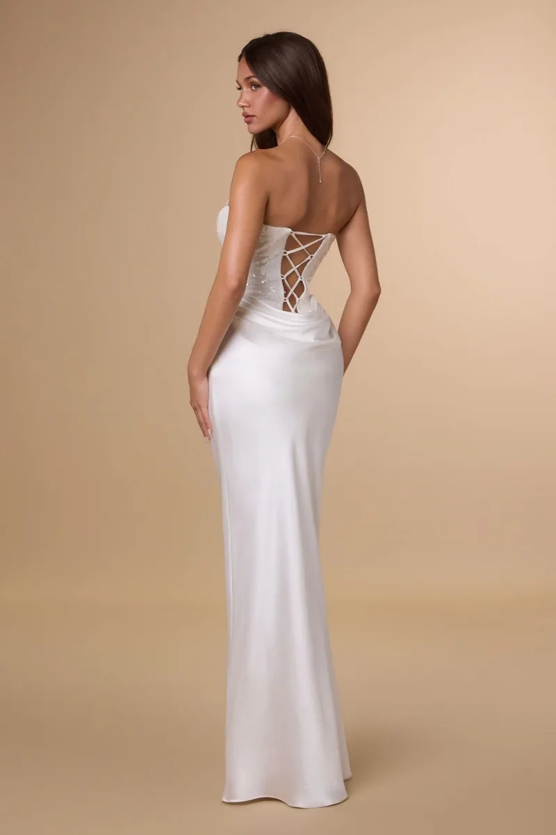 AMORIS T744W Dress — OFF WHITE