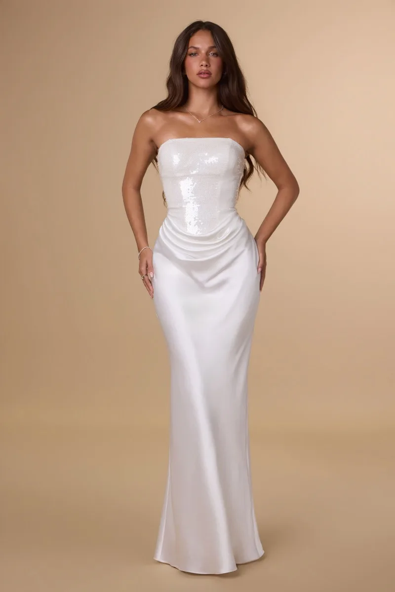 AMORIS T744W Dress — OFF WHITE