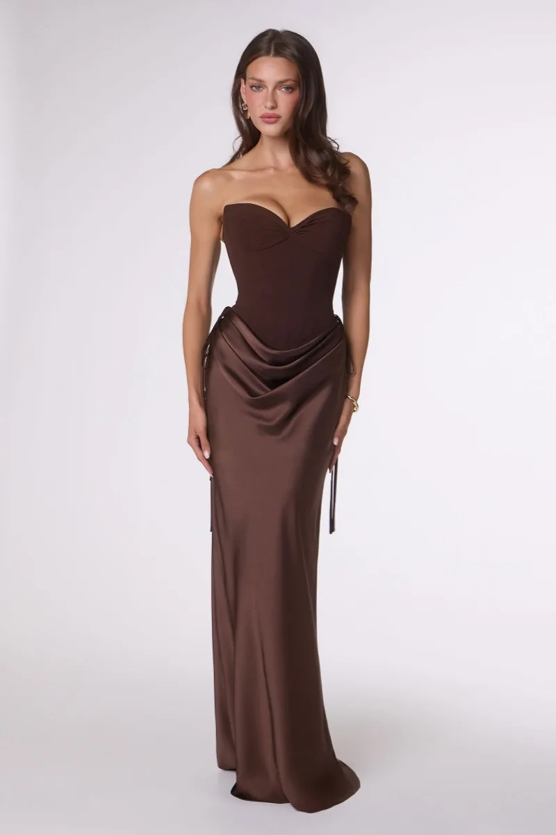 AMORIS T747 Dress — ESPRESSO