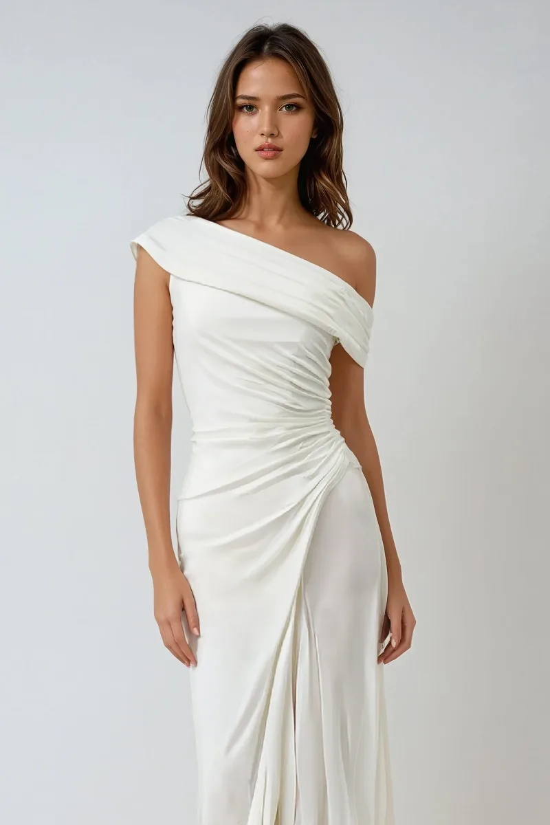 AMORIS T805W Dress — T805 WHITE