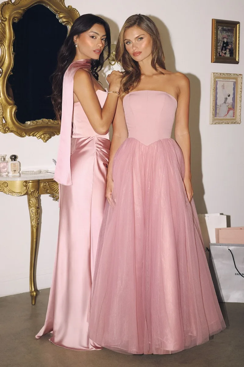 AMORIS T712 Dress — T816 DUSTY ROSE T712 LT PINK