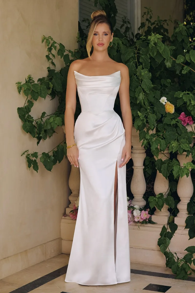 AMORIS T820W Dress — OFF WHITE