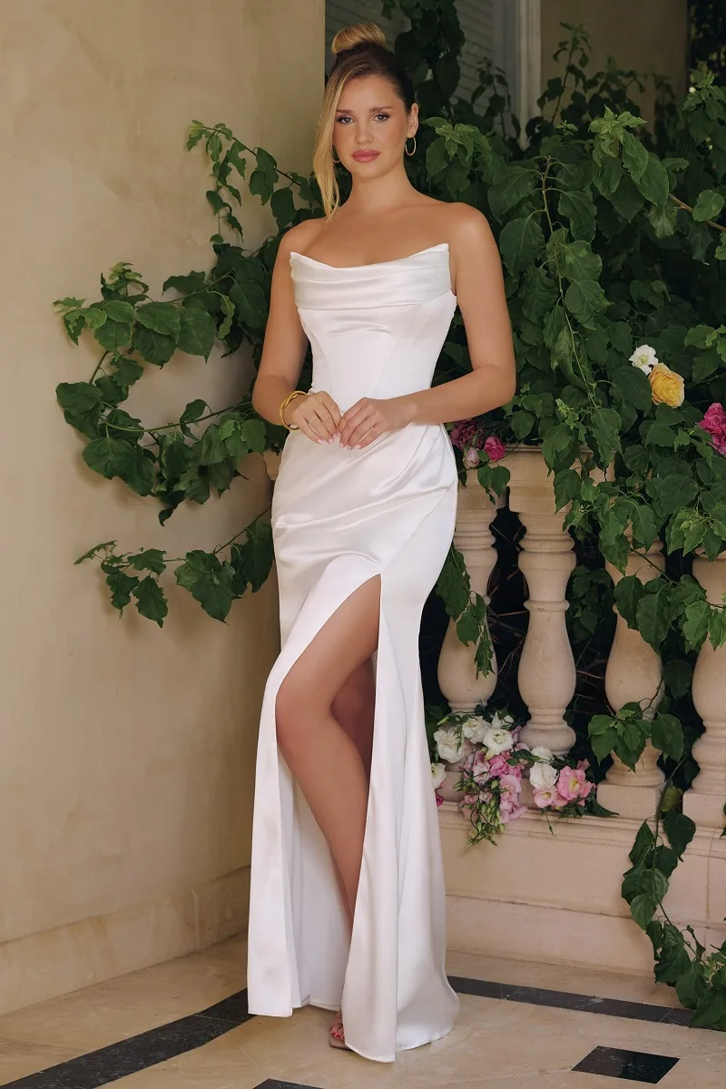 AMORIS T820W Dress — OFF WHITE