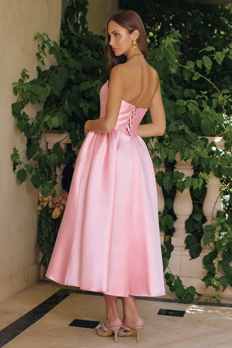 AMORIS T822 Dress — ROSE PINK