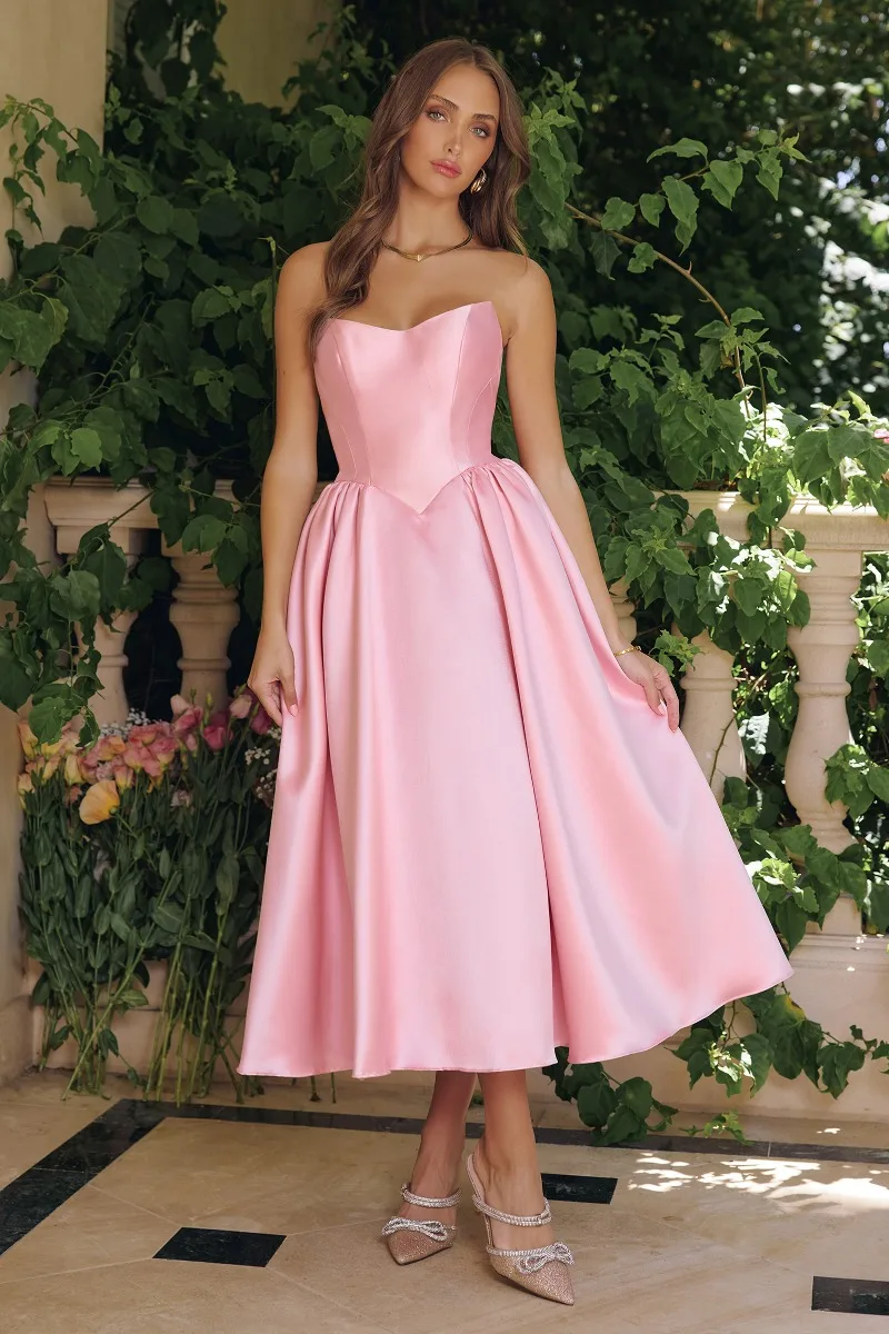 AMORIS T822 Dress — ROSE PINK