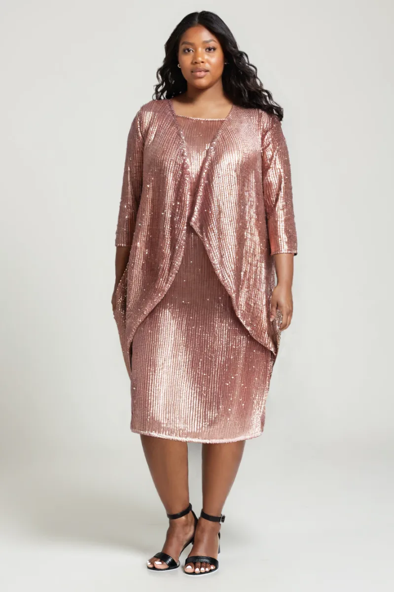 AMORIS T9001 Dress — P ROSE GOLD FRONT 1  PICCOPILOT EBFC7