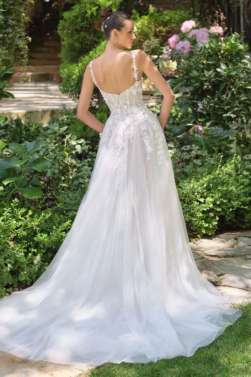 Andrea & Leo WL063 Dress — OFF WHITE NUDE BACK