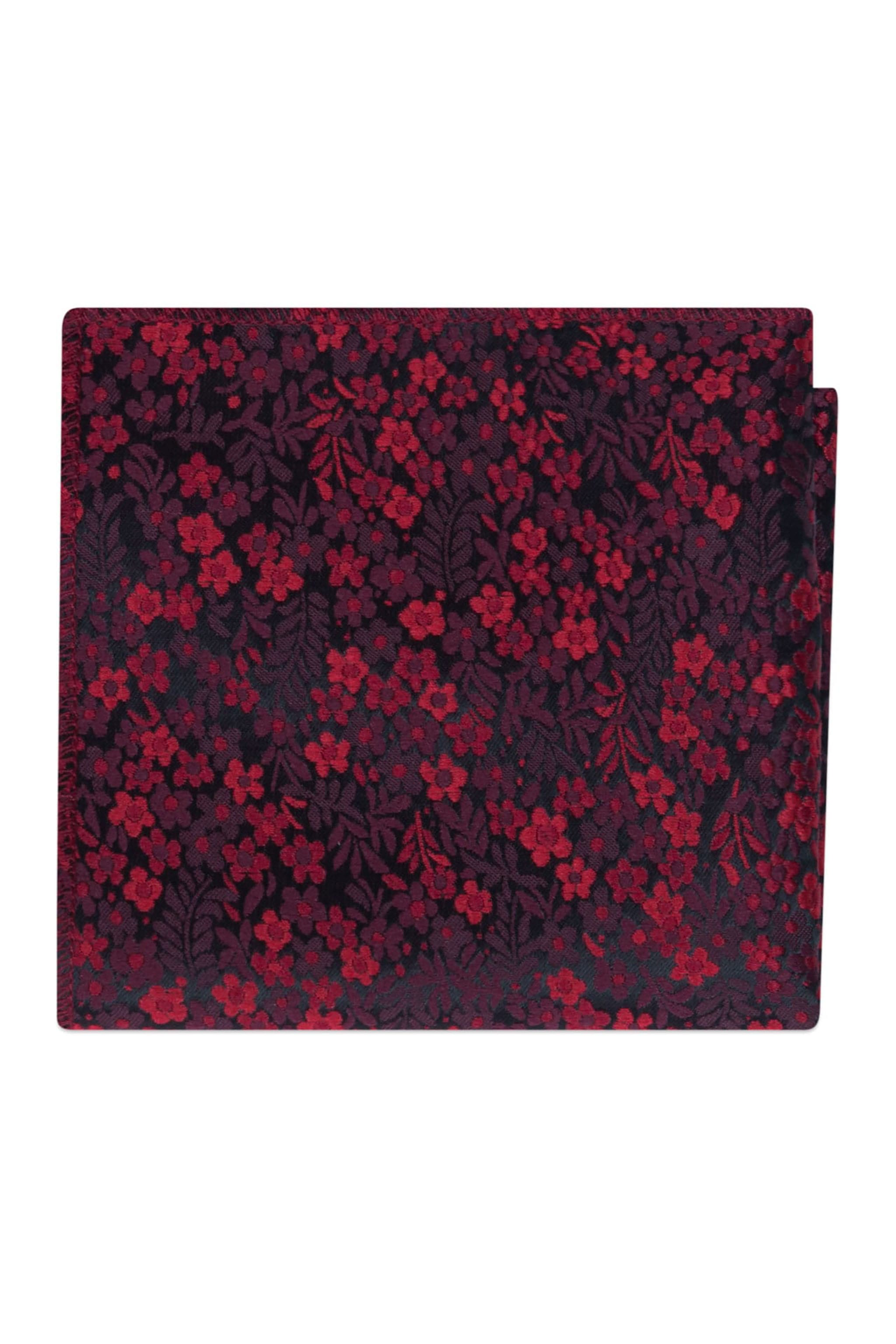 Apple Red Floral Pocket Square