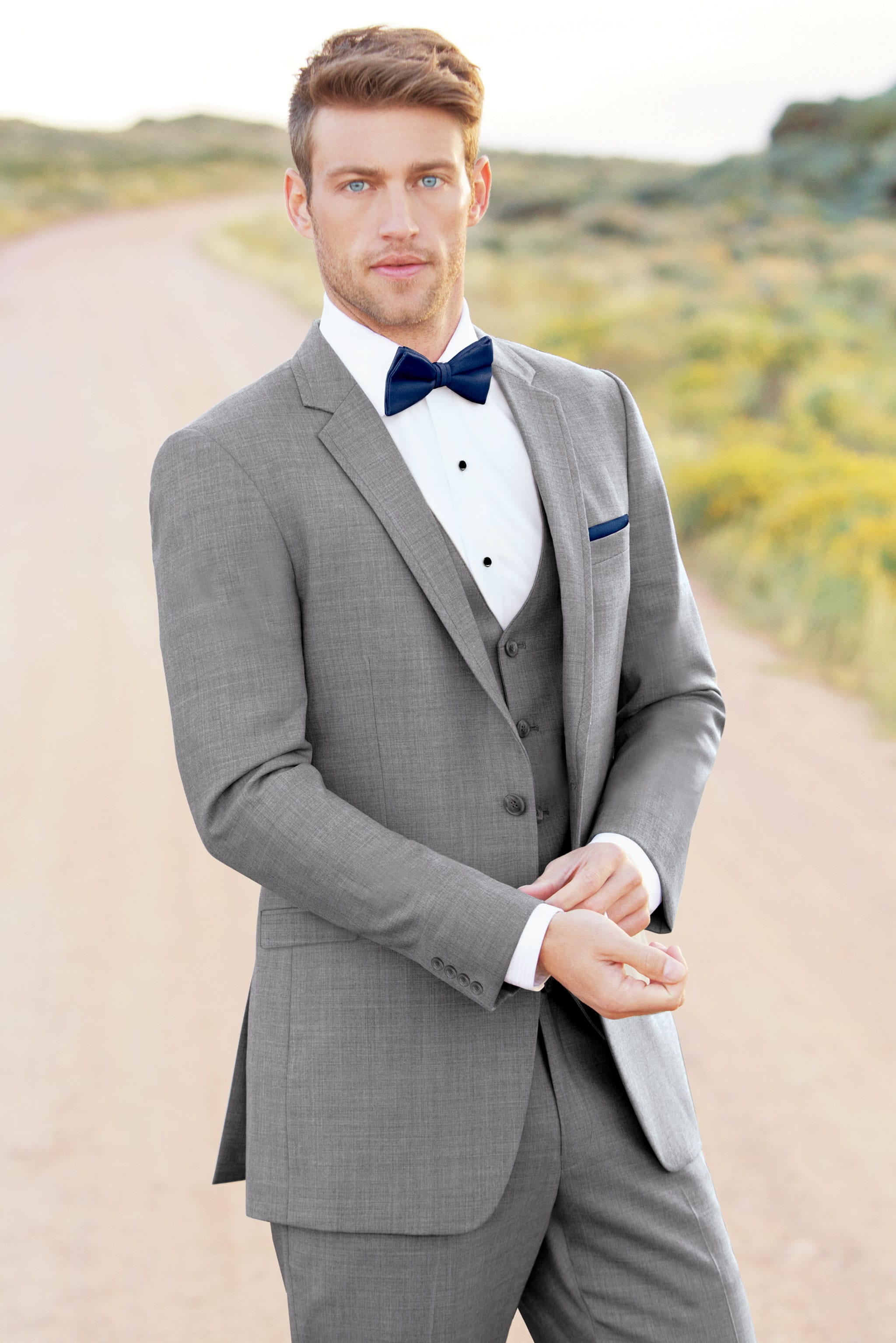 Heather Grey Clayton Slim Fit Suit Pants — photo 2
