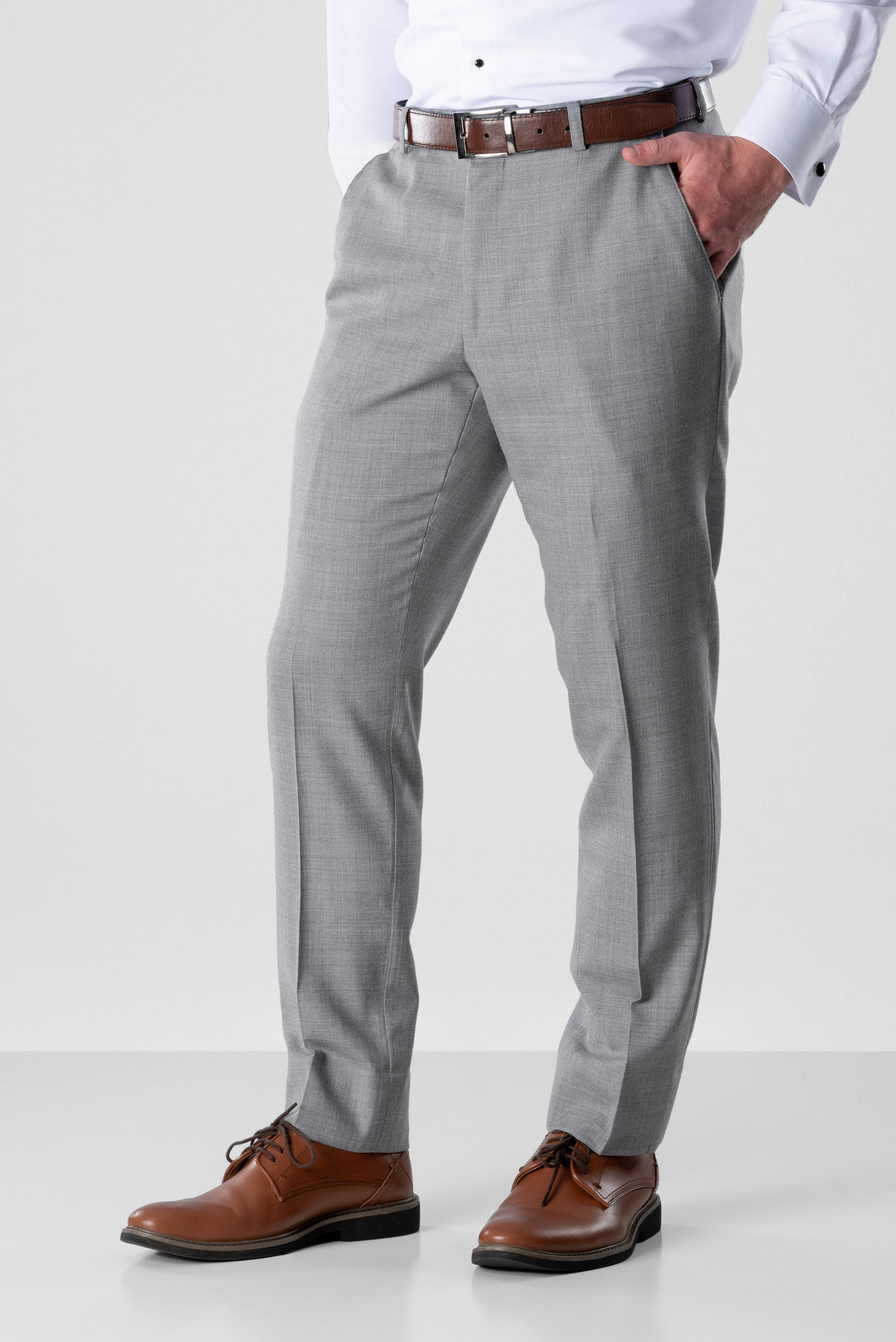Heather Grey Clayton Slim Fit Suit Pants — photo 1