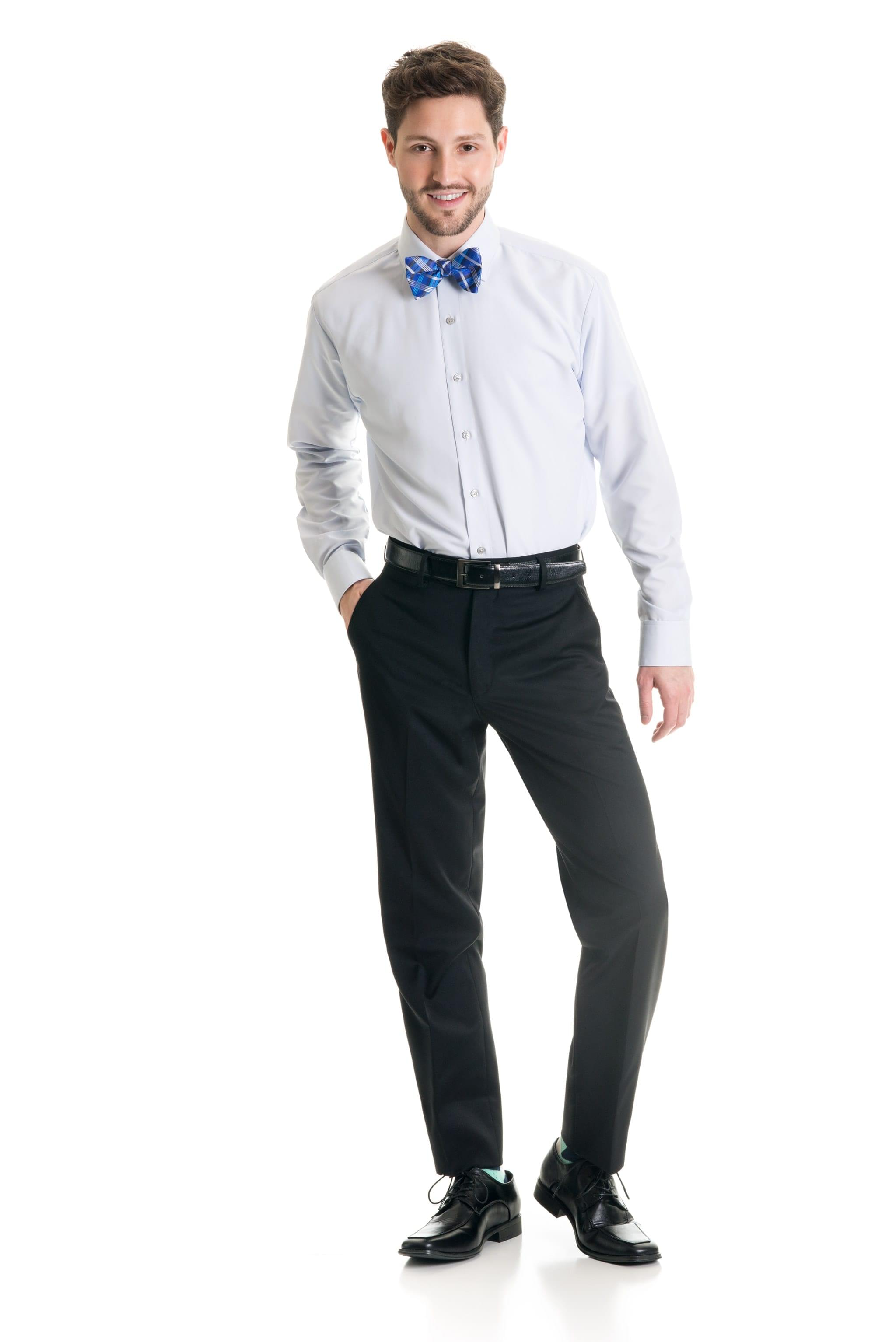 Black Slim Fit Suit Pants - Super 120's — photo 1
