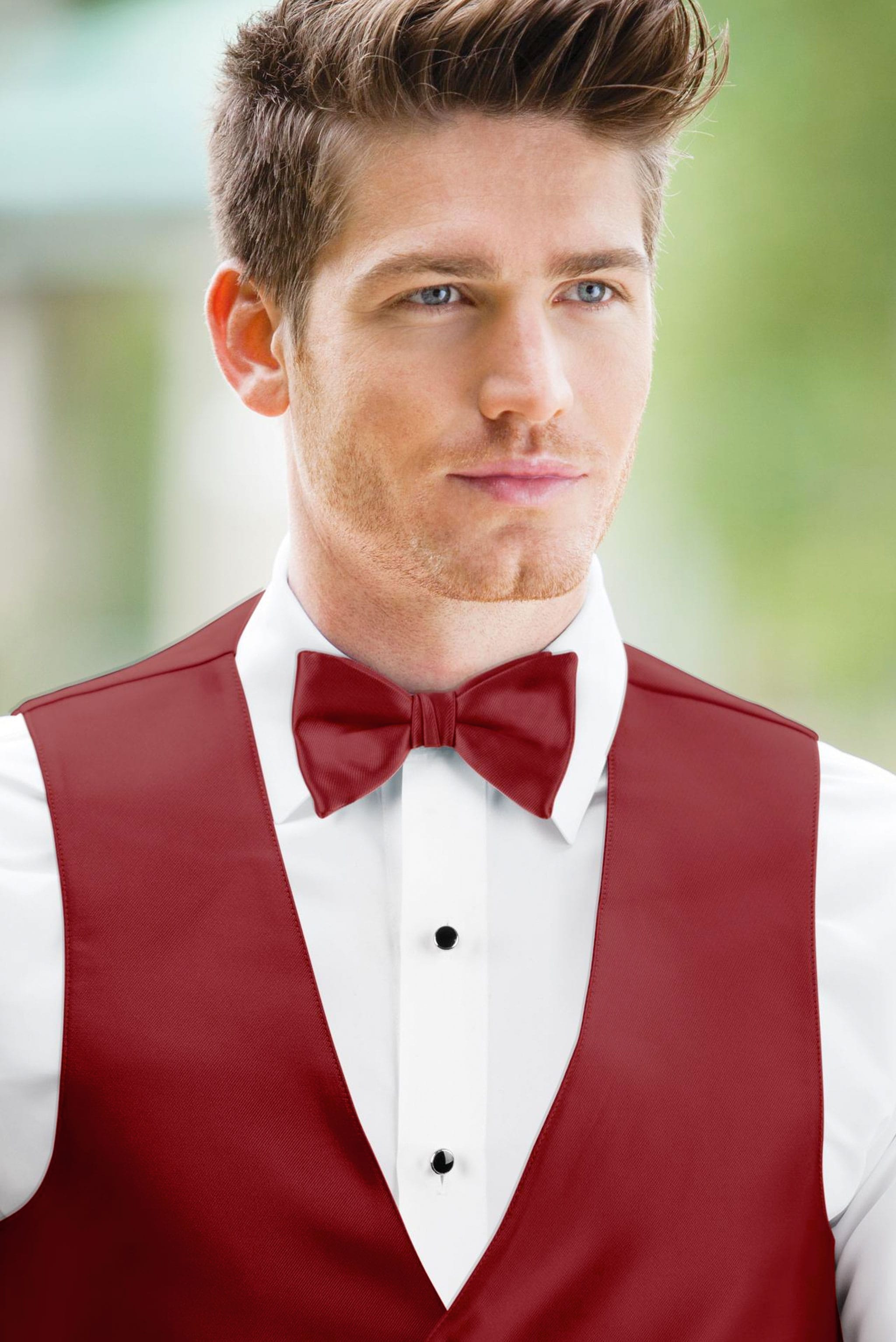 Solid Apple Red Bow Tie — photo 2