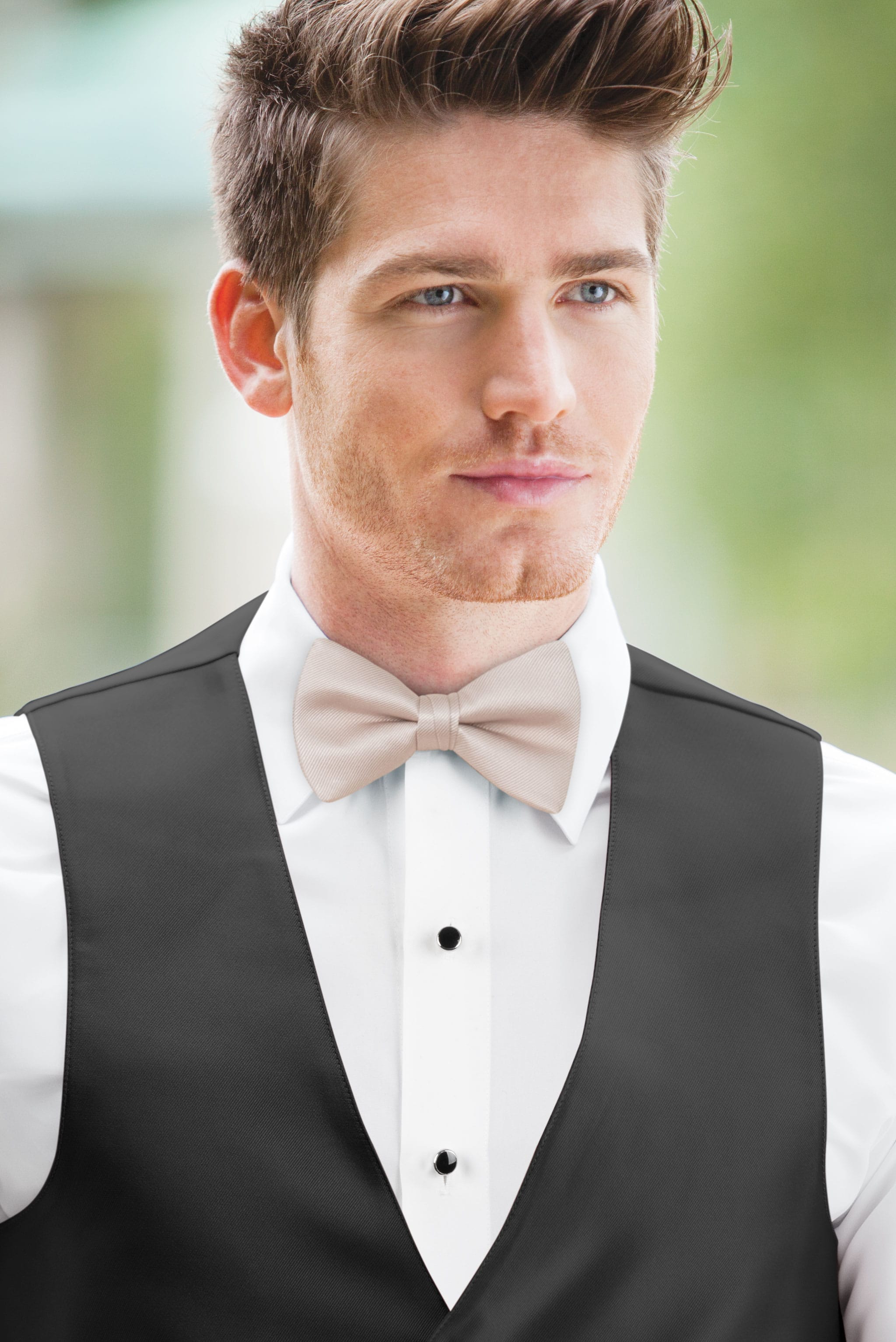 Solid Blushing Pink Bow Tie — photo 2