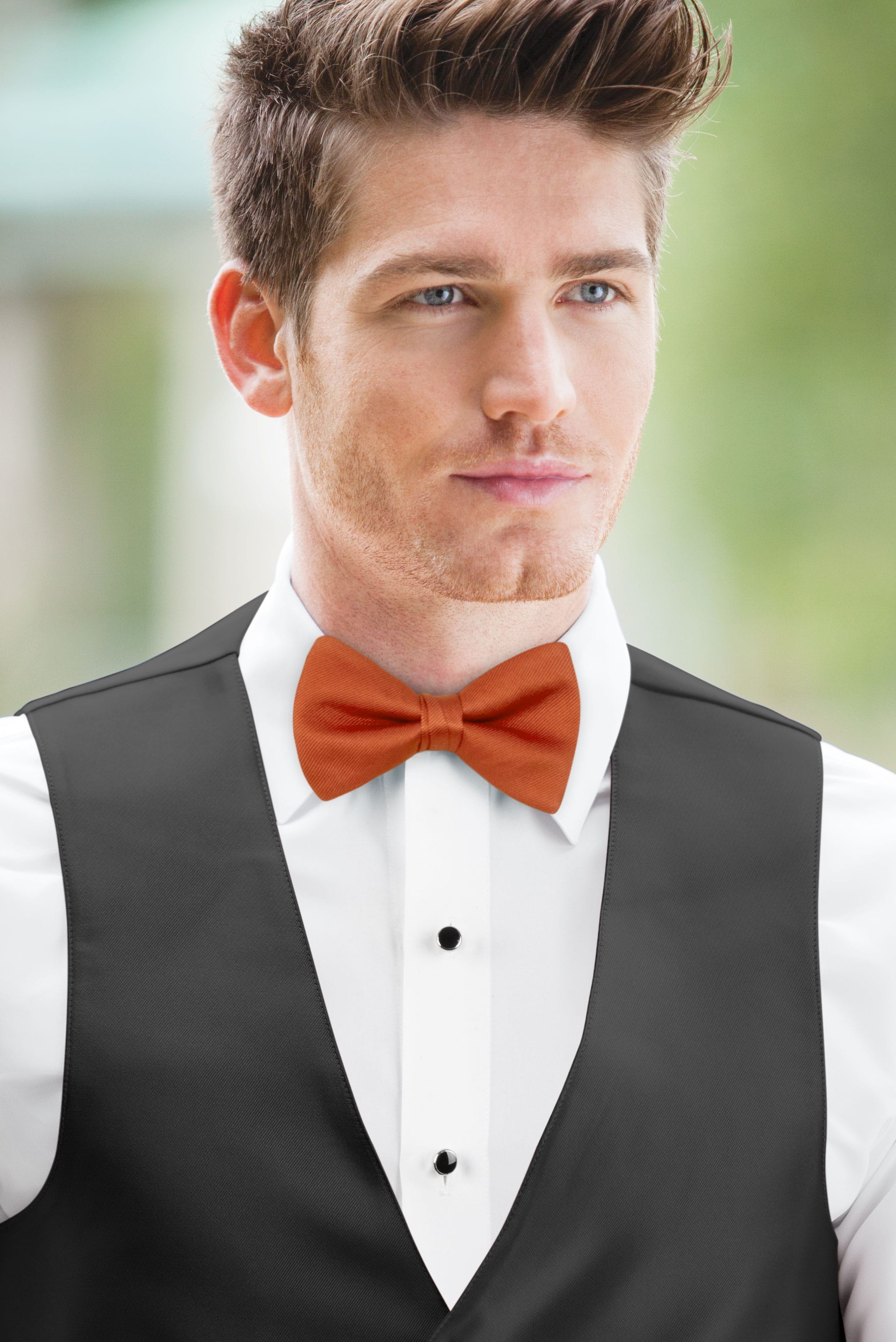 Solid Burnt Orange Bow Tie — photo 2