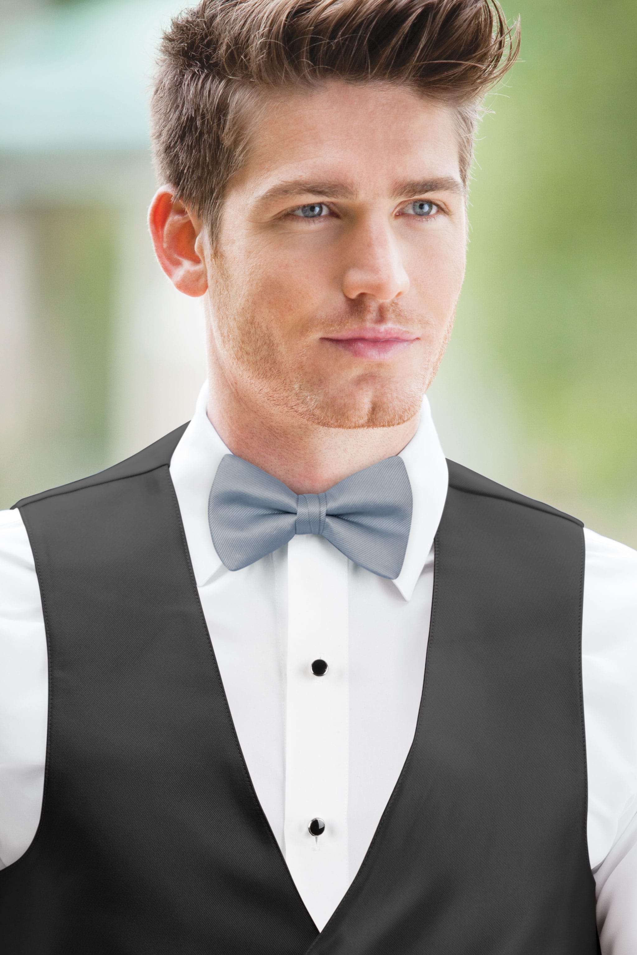 Solid Dusty Blue Bow Tie — photo 2
